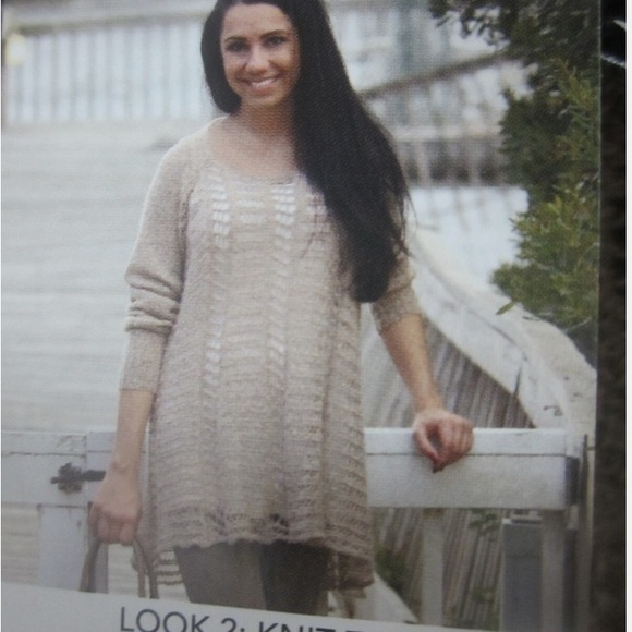 Simply Noelle Tan Convertible L/XL Open Knit Cardigan or Flare Tunic. EUC - Picture 9 of 10